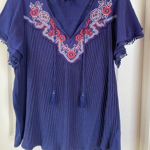 Embroidered boho top